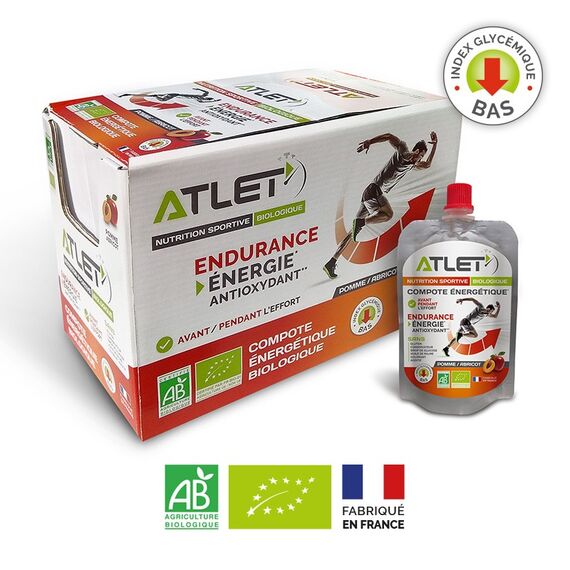Compotes énergétiques Bio 100g Atlet (lot de 18) | Abricot