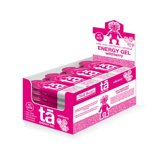 Gels énergétiques avec caféine 40ml Ta Energy (lot de 24) | Fruits rouges