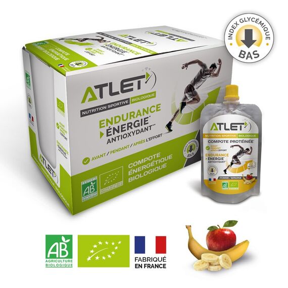 Organic energy compotes 100g Atlet (set of 18) | Apple Banana