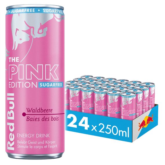 Red Bull Energy Drink Pink Edition SugarFree 250ml (Packung zu 24)