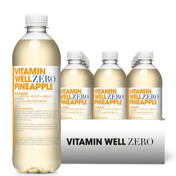 Zero 500ml Vitamin Well (lot de 12) | Ananas