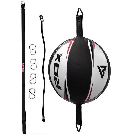Speed Double End Ball Multi White/Red With Regular Rope, Size: One Size, Colour: Weiss, 4 image