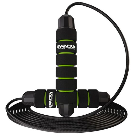Corde à sauter W1 avec poignées en mousse, Couleur: Vert, Longueur: 3.04m