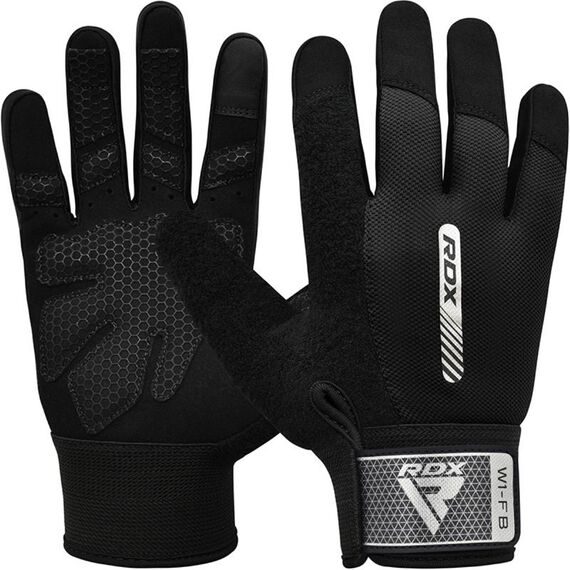 Gym Weight Lifting Gloves W1 Full Black, Size: M, Colour: Schwarz