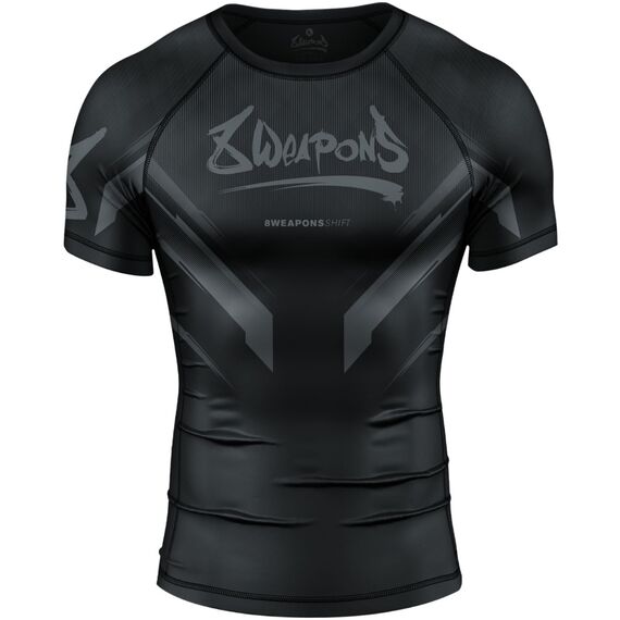 8 WEAPONS Rashguard Short Sleeve - Shift, Size: L, Colour: Schwarz