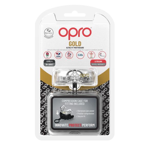 Protège-dents OPRO Self-Fit Gold Adultes, Taille: Taille unique, Couleur: Blanc, 2 image