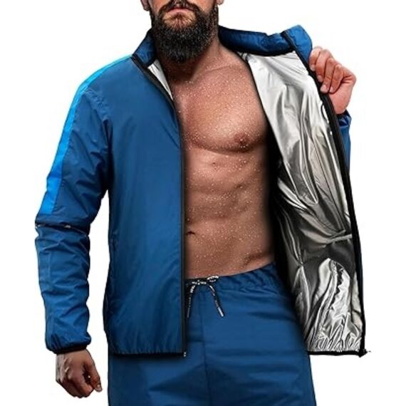 Tenue de Sudation C1 Pour la Perte de Poids, Taille: 2XL, Couleur: Bleu