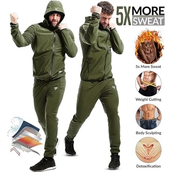 Clothing Sauna Suit H2, Size: 2XL, Colour: Khaki, 2 image