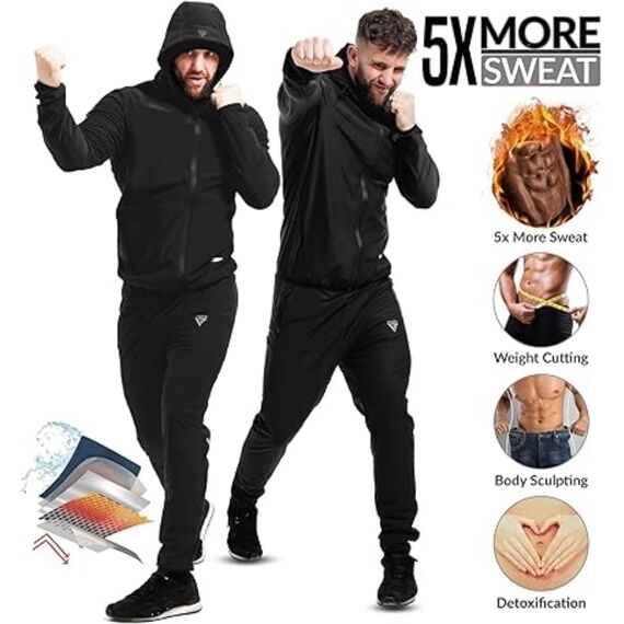 Clothing Sauna Suit H2, Size: S, Colour: Schwarz, 2 image