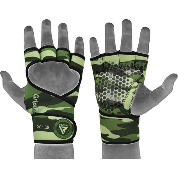 Weight Lifting Gloves X3 Army Green Long Strap-S/M, Colour: Camouflage, Size: S-M