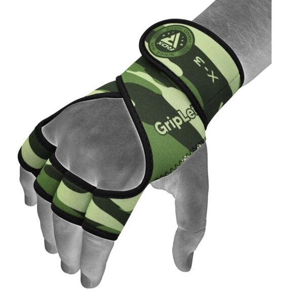 Weight Lifting Gloves X3 Army Green Long Strap-S/M, Colour: Camouflage, Size: S-M, 3 image
