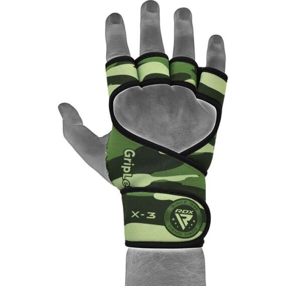 Weight Lifting Gloves X3 Army Green Long Strap-S/M, Colour: Camouflage, Size: S-M, 6 image