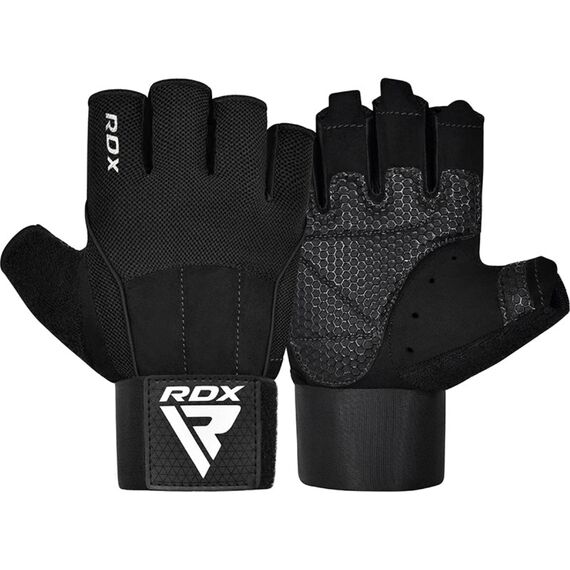 Gym Weight Lifting Gloves W3 with EVA padding, Size: L, Colour: Schwarz