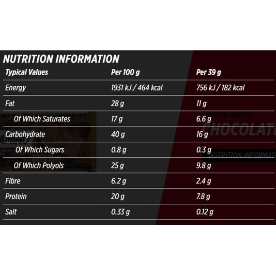 Crispy Protein Wafer 39g Nutramino (pack of 12) | Chocolate, 2 image