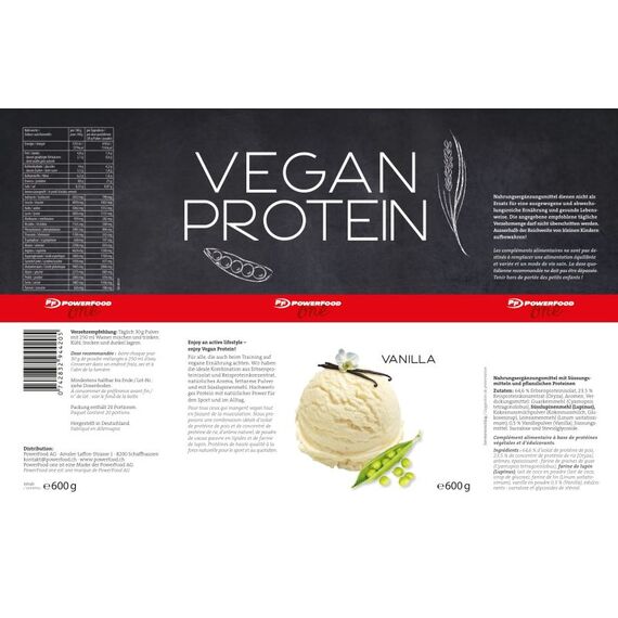 Vegan Protein 600g Powerfood One | Vainilla, 2 image