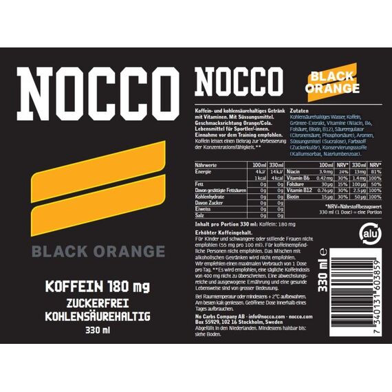 BCAA 330ml Nocco (pack of 24) | Black Orange, 2 image
