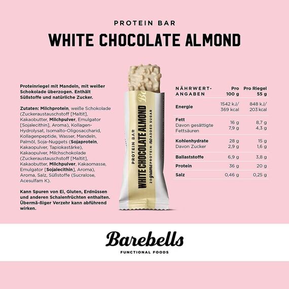 Protein Bar 55g Barebells (set of 12) | White Chocolate, 2 image