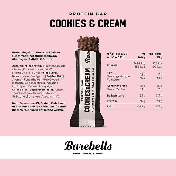 Protein Bar 55g Barebells (set of 12) | Cookie, 2 image