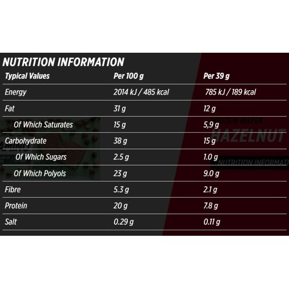 Crispy Protein Wafer 39g Nutramino (pack of 12) | Hazelnut, 2 image