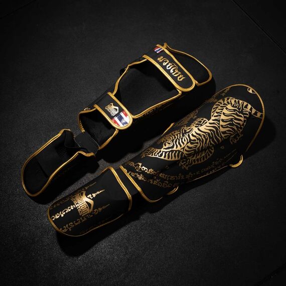 Protège-tibias Muay Thai - Limited Edition, Taille: L/XL, Couleur: Noir, 2 image