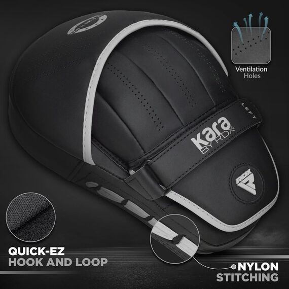 Pattes d’ours RDX F6 KARA – Résistance & Précision en Boxe, Size: One Size, Colour: Schwarz, 6 image