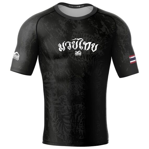 Rashguard Muay Thai, Bekleidungsgrösse: XL, Farbe: Schwarz