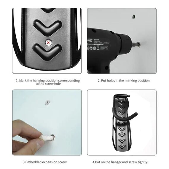 Bike wall bracket with storage hook, 7 image