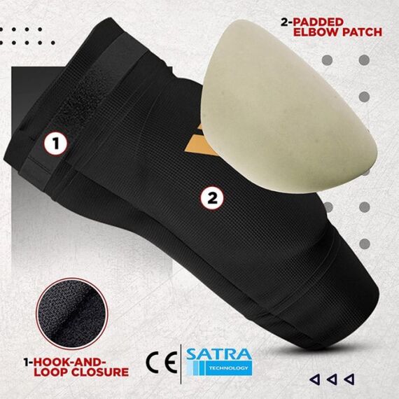 Hosiery Elbow Foam Black/Golden-M, Size: M, Colour: Schwarz, Size: M, 2 image