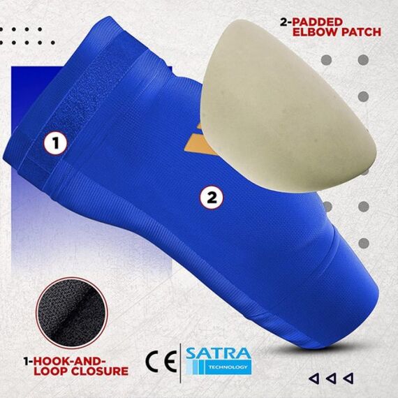 Hosiery Elbow Foam Blue/Gold-S, Size: S, Colour: Blue, 4 image