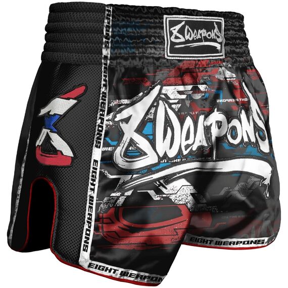 8 WEAPONS Muay Thai Shorts - Cut like a blade black 2.0 XL, Size: XL, Colour: Schwarz