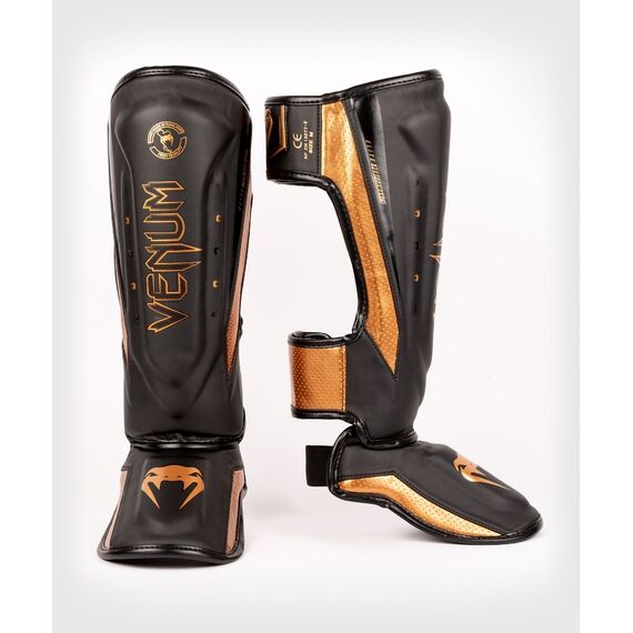 Venum Elite Evo Shinguards, Farbe: Schwarz, Grösse : XL