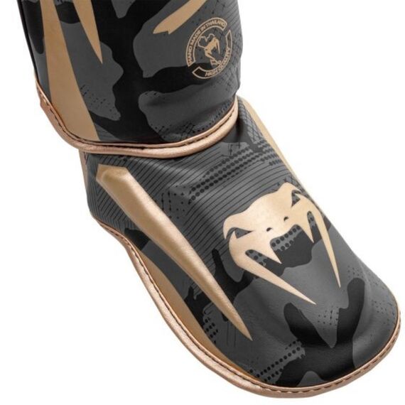 Venum Elite Shin Guards - Dark camo/Gold, Colour: Gold, Size: L, 3 image