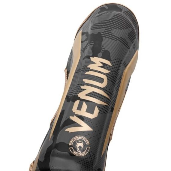Venum Elite Shin Guards - Dark camo/Gold, Colour: Gold, Size: XL, 2 image