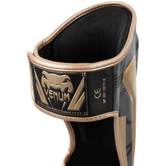 Venum Elite Shin Guards - Dark camo/Gold, Colour: Gold, Size: XL, 4 image