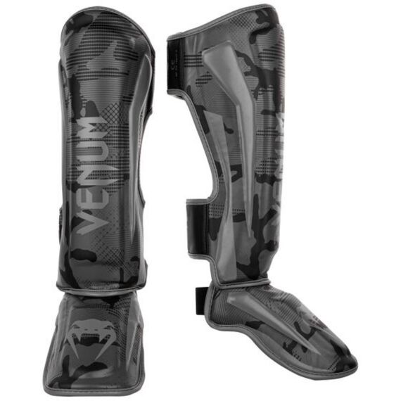 Venum Elite Shin Guards - Black/Dark camo, Colour: Camouflage, Size: L