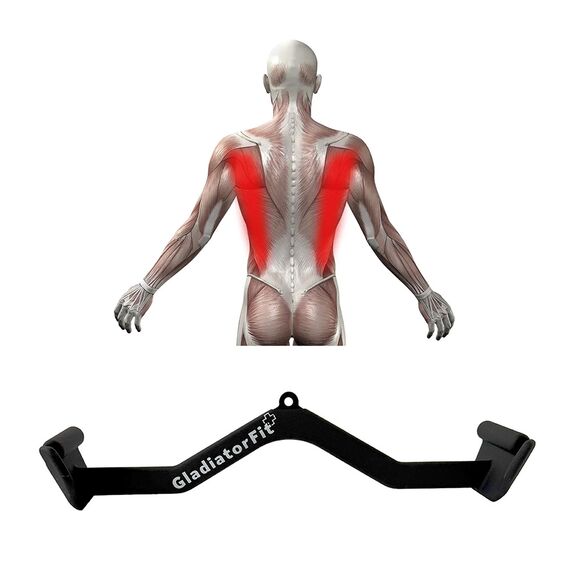 Long, ergonomic steel handle for pulley pulls GladiatorFit, 11 image
