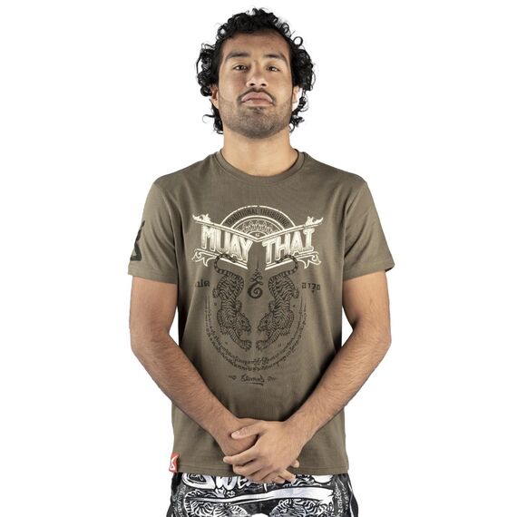 T-Shirt Sak Yant Tigers, Bekleidungsgrösse: S, Farbe: Khaki, 3 image