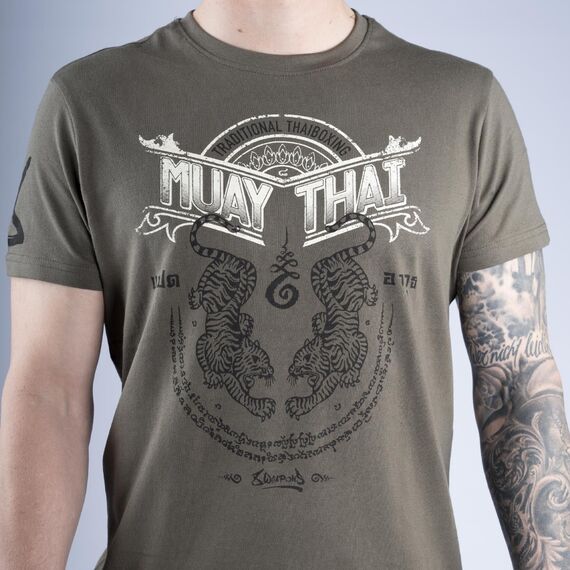 T-Shirt Sak Yant Tigers, Bekleidungsgrösse: S, Farbe: Khaki, 6 image