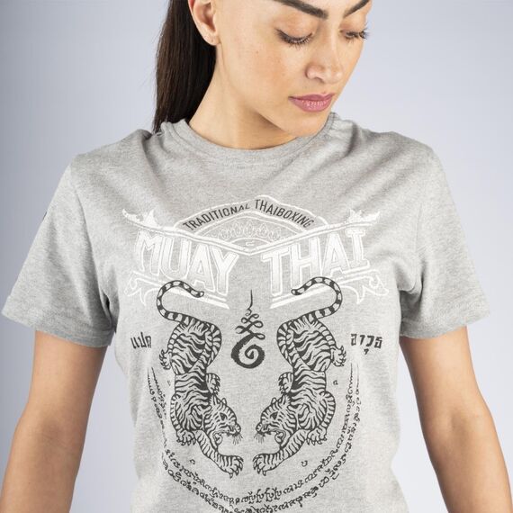 T-Shirt Sak Yant Tigers, Size: M, Colour: Grey, 2 image