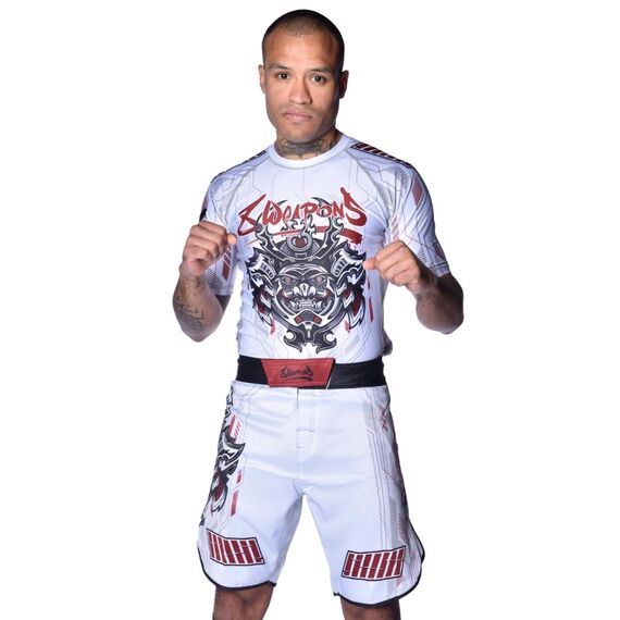 8 WEAPONS Fight Shorts, Samurai 2.0, white-red, M, Size: M, Colour: Weiss, 3 image