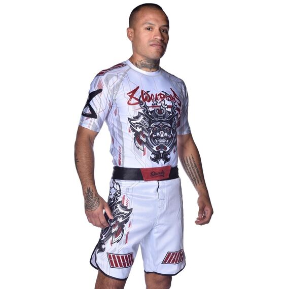 8 WEAPONS Fight Shorts, Samurai 2.0, white-red, M, Size: M, Colour: Weiss, 4 image