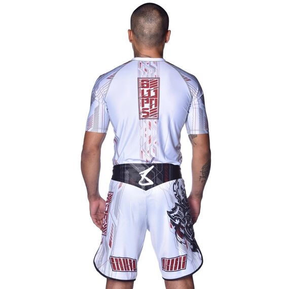8 WEAPONS Fight Shorts, Samurai 2.0, white-red, M, Size: M, Colour: Weiss, 5 image