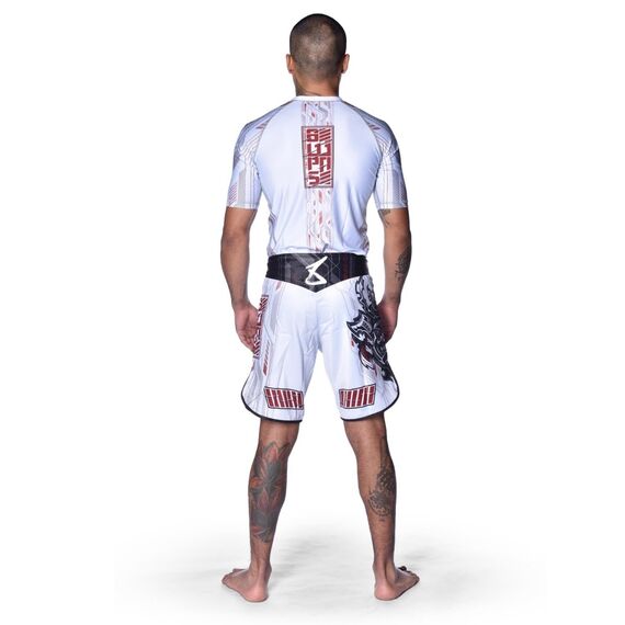 8 WEAPONS Fight Shorts, Samurai 2.0, white-red, M, Size: M, Colour: Weiss, 8 image