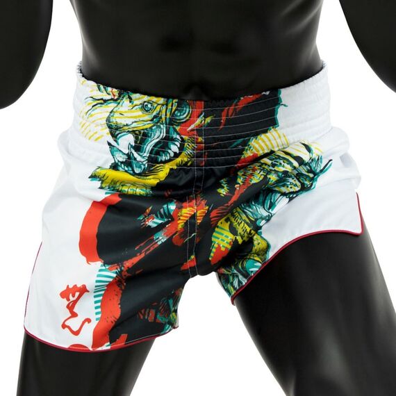 Short de Muay Thai Fairtex Satoru's collection, Taille: L, Couleur: Blanc, 3 image