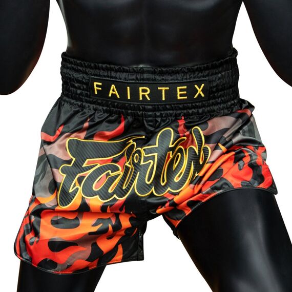 Muay Thai Shorts Fairtex Volcano, Bekleidungsgrösse: L, Farbe: Orange, 3 image