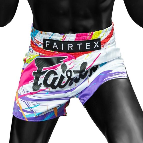 Muay Thai Shorts Fairtex World Music, Bekleidungsgrösse: M, Farbe: Weiss, 3 image