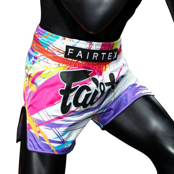 Muay Thai Shorts Fairtex World Music, Bekleidungsgrösse: M, Farbe: Weiss, 4 image