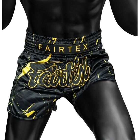 Muay Thai Shorts Fairtex Black Marble, Size: L, Colour: Schwarz, 3 image