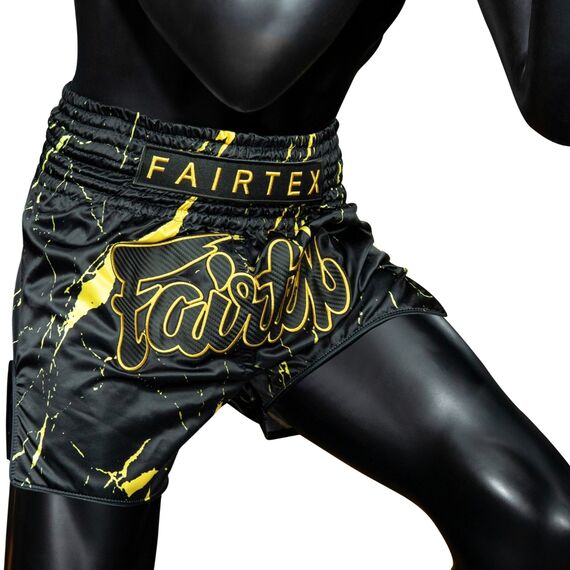 Muay Thai Shorts Fairtex Black Marble, Size: L, Colour: Schwarz, 4 image