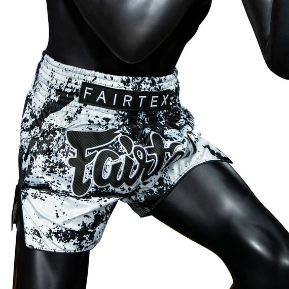 Muay Thai Shorts Fairtex Grunge, Bekleidungsgrösse: M, Farbe: Weiss, 4 image